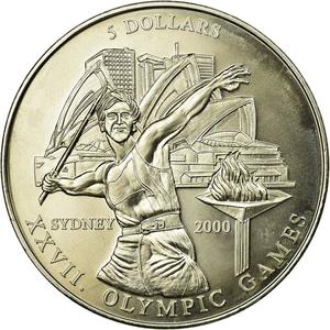Liberia / Five Dollars 2000 Olympics - Javelin - obverse photo