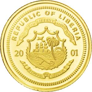 Liberia / Gold Twenty-five Dollars 2001 Jeanne d'Arc - reverse photo