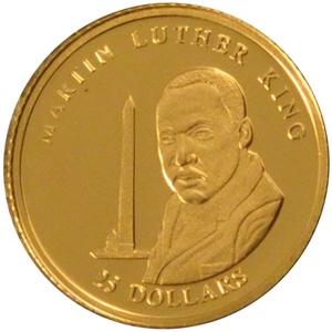 Liberia / Gold Twenty-five Dollars 2001 Martin Luther King - obverse photo