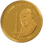 Gold Twenty-five Dollars 2001 Martin Luther King: Photo Coin, Liberia, Gold 25 Dollars 2001 Martin Luther King / thumbnail