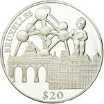 Silver Twenty Dollars 2000 Brussels: Photo Coin, Liberia, Silver Twenty Dollars 2000 Brussels / thumbnail