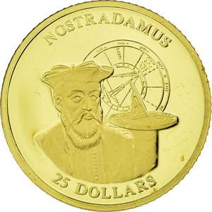 Liberia / Gold Twenty-five Dollars 2001 Nostradamus - obverse photo