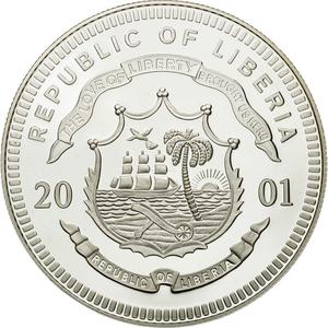 Liberia / Silver Twenty Dollars 2001 Greece - reverse photo