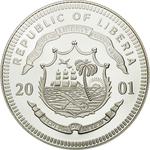 Silver Twenty Dollars 2001 Greece: Photo Coin, Liberia, Silver Twenty Dollars 2001 Greece / thumbnail