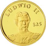 Gold Twenty-five Dollars 2000 Ludwig II: Photo Coin, Liberia, Gold 25 Dollars 2000 Ludwig II / thumbnail