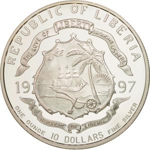 Liberia / Silver Ounce 1997 Forbidden City - reverse photo