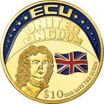 Ten Dollars 2001 ECU United Kingdom: Photo Coin, Liberia, Ten Dollars 2001 ECU United Kingdom / thumbnail