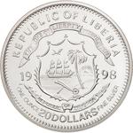 Silver Twenty Dollars 1998 Titanic: Photo Coin, Liberia, Silver Twenty Dollars 1998 Titanic / thumbnail