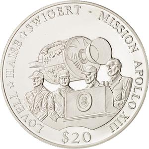 Liberia / Silver Twenty Dollars 2000 Apollo XIII - obverse photo