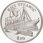Silver Twenty Dollars 1998 Titanic: Photo Coin, Liberia, Silver Twenty Dollars 1998 Titanic / thumbnail