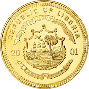 Liberia / Ten Dollars 2001 ECU United Kingdom - reverse photo