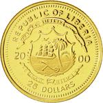 Gold Twenty-five Dollars 2000 Columbus: Photo Coin, Liberia, Gold 25 Dollars 2000 Columbus / thumbnail