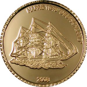 Liberia / Gold Twenty-fifth Ounce 2003 Hapag Deutschland - reverse photo