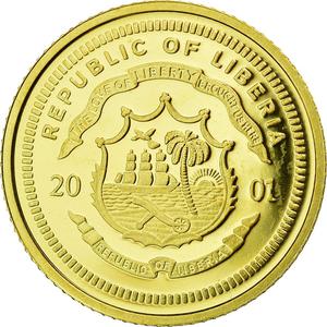 Liberia / Gold Twenty-five Dollars 2001 Galileo - reverse photo