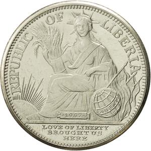 Liberia / Five Dollars 1997 Year of the Rat - obverse photo
