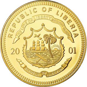 Liberia / Ten Dollars 2001 ECU Greece - reverse photo