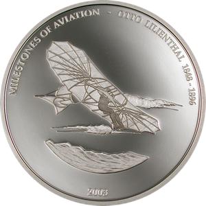 Liberia / Ten Dollars Silver 2003 Otto Lilienthal - reverse photo