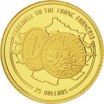 Gold Twenty-five Dollars 2002 Farewell to the Franc: Photo Coin, Liberia, Gold 25 Dollars 2002 Farewell to the Franc / thumbnail
