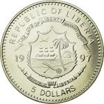 Five Dollars 1997 Lady Diana: Photo Coin, Liberia, Five Dollars 1997 Lady Diana / thumbnail