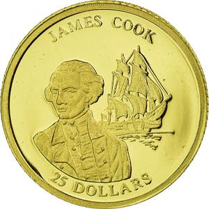 Liberia / Gold Twenty-five Dollars 2001 James Cook - obverse photo