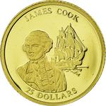 Gold Twenty-five Dollars 2001 James Cook: Photo Coin, Liberia, Gold 25 Dollars 2001 James Cook / thumbnail
