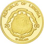 Gold Ten Dollars 2000 Mask of the Dan: Photo Coin, Liberia, Gold 10 Dollars 2000 Mask of the Dan / thumbnail
