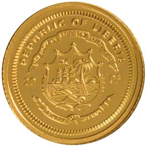 Liberia / Gold Twenty-five Dollars 2003 Panda - reverse photo