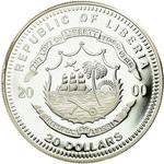 Silver Twenty Dollars 2000 Brussels: Photo Coin, Liberia, Silver Twenty Dollars 2000 Brussels / thumbnail