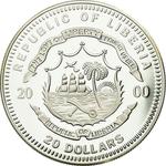 Silver Twenty Dollars 2000 Olympics - Hurdles: Photo Coin, Liberia, Silver Twenty Dollars 2000 Olympics - Hurdles / thumbnail