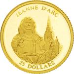 Gold Twenty-five Dollars 2001 Jeanne d'Arc: Photo Coin, Liberia, Gold 25 Dollars 2001 Jeanne d'Arc / thumbnail