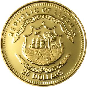 Liberia / Gold Twenty-fifth Ounce 2005 Moric Benovsky - obverse photo
