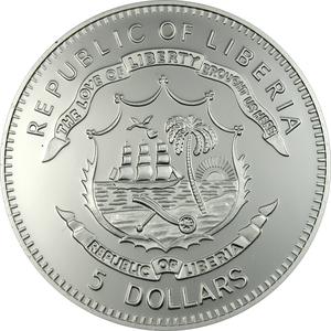 Liberia / Five Dollars 2007 The Black Madonna - obverse photo
