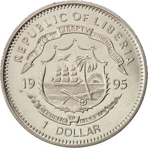 Liberia / One Dollar 1995 Captain Picard - reverse photo