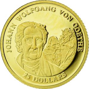 Liberia / Gold Twenty-five Dollars 2001 Goethe - obverse photo