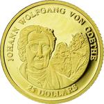 Gold Twenty-five Dollars 2001 Goethe: Photo Coin, Liberia, Gold 25 Dollars 2001 Goethe / thumbnail