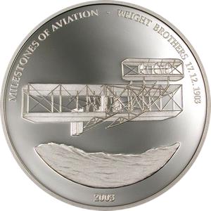 Liberia / Ten Dollars Silver 2003 The Wright Brothers - reverse photo
