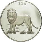 Silver Twenty Dollars 2000 Lion: Photo Coin, Liberia, Silver Twenty Dollars 2000 Lion / thumbnail