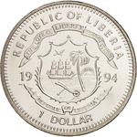 One Dollar 1994 Roberto Clemente: Photo Coin, Liberia, One Dollar 1994 Roberto Clemente / thumbnail