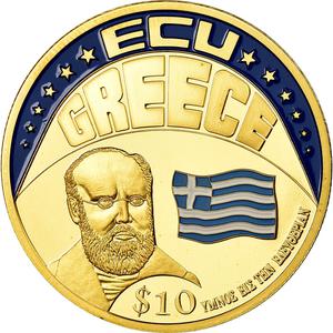 Liberia / Ten Dollars 2001 ECU Greece - obverse photo
