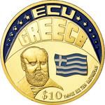 Ten Dollars 2001 ECU Greece: Photo Coin, Liberia, Ten Dollars 2001 ECU Greece / thumbnail