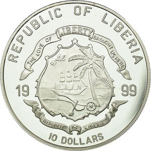Liberia / Silver Ten Dollars 1999 Bounty - reverse photo