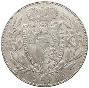 Liechtenstein / Five Kronen 1904 - reverse photo