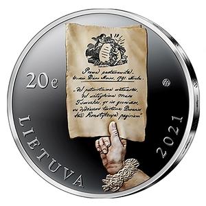 Lithuania / Twenty Euro Silver 2021 Constitution - obverse photo