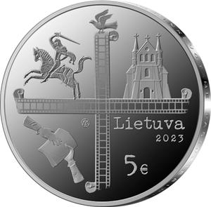 Lithuania / Five Euro Silver 2023 Catholic Church Resistance - obverse photo