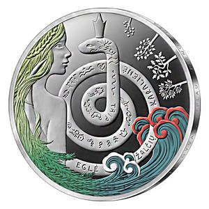 Lithuania / Five Euro Silver 2021 Egle the Queen of Serpents - reverse photo