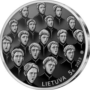 Lithuania / Five Euro Silver 2023 Ažuoliukas Choir - obverse photo