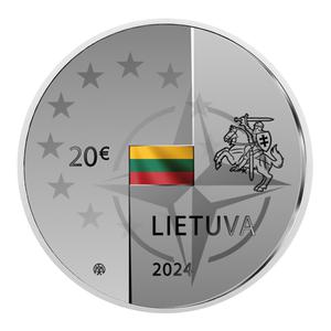 Lithuania / Twenty Euro Silver 2024 NATO and EU - obverse photo