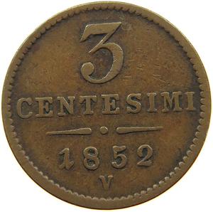 Lombardy-Venetia / Three Centesimi 1852 - reverse photo