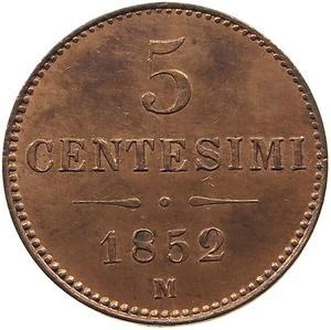 Lombardy-Venetia / Five Centesimi 1852 - reverse photo