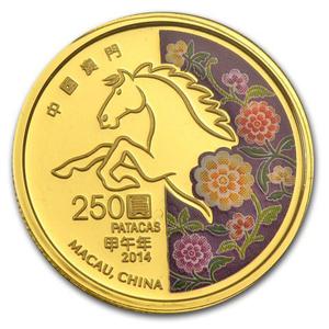 Macau, Special Administrative Region / Gold Quarter Ounce 2014 Year of the Horse - reverse photo